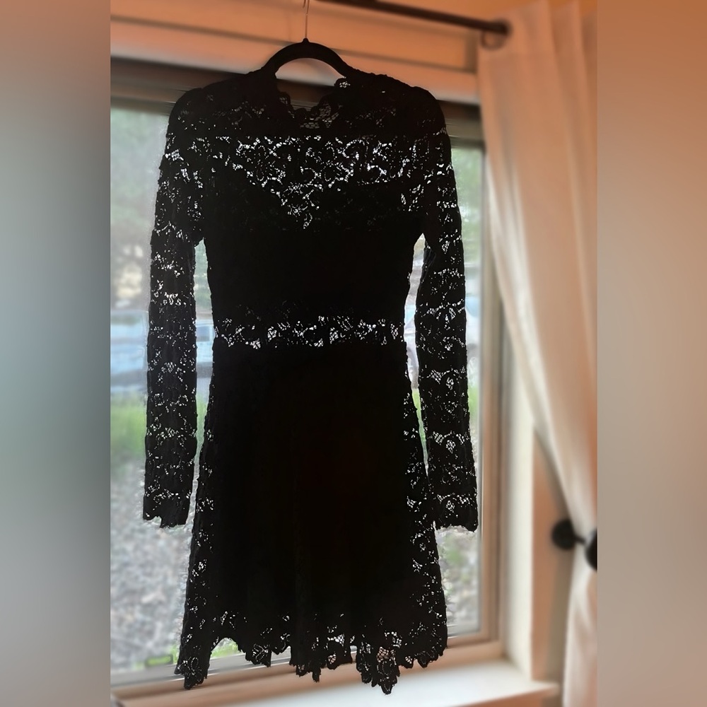 Scoop NYC Black Long Sleeve Lace Dress for Night Out